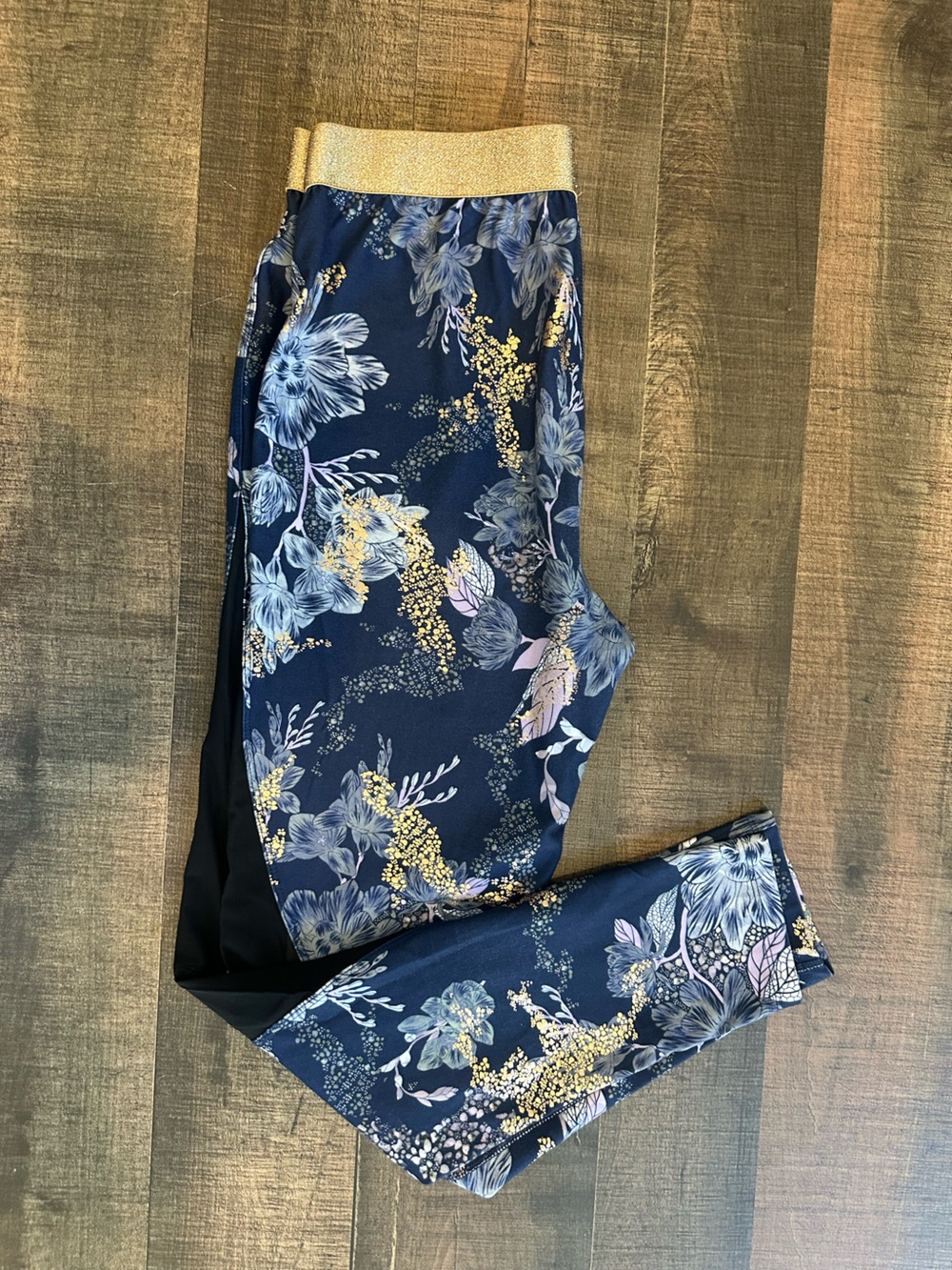Betsey Johnson Navy Floral & Mesh Leggings